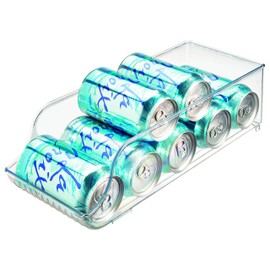 iDesign Fridge Organiser for Cans, Stackable Storage Container for up to 9 Cans, Practical organization for Kitchen