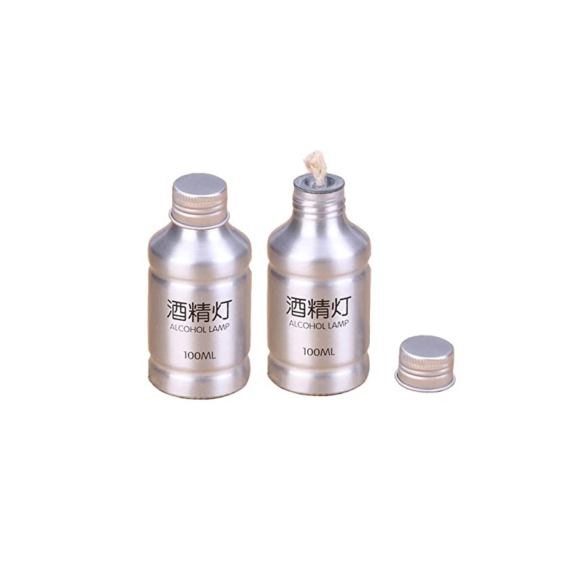 2 Packs Portable Alcohol Burner Lamp Case 100ml Aluminum Alloy