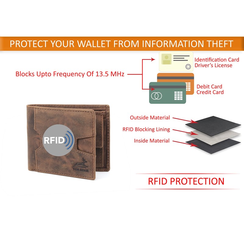 Fa.Volmer ® Leather Wallet with RFID Protection - Buffalo Leather