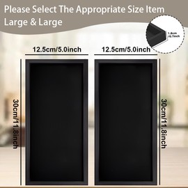 2PCS 11.8” L x 5” W Silicone Soap Dispenser Tray, Bathroom Sink Vanity Trays for Dresser Tops, Toilet, Small Black Tray for Scrubber, Lotion Bottles, Perfume, Jewelry, Candle, Key Trinket Ring-Black