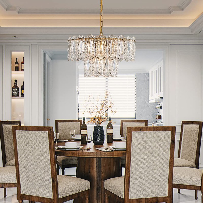 AGV LIGHTING CH010 Crystal Chandelier, Vintage Pendant Chandelier Lighting with
