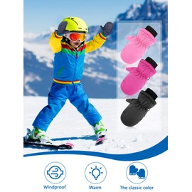 6 Pairs Waterproof Gloves Kids Winter Snow Mittens Windproof Ski Gloves for Weather Children Outdoor Activities (Solid Colors,5-8 Years)