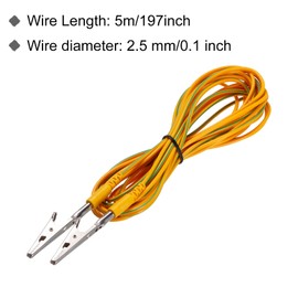 QUARKZMAN ESD Grounding Cable Cord with Crocodile Clip 5 m Long Yellow Antistatic Ground Wire Cable Clip for Removing Power Conductor Electrostatic