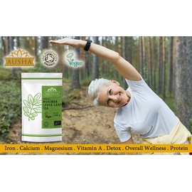 Ausha Organic Moringa Tea - 100 Grams | Loose Leaves - Caffeine Free, Detox,Fibre,Calcium | Certified Organic