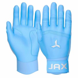 Jax Batting Gloves | Baby Blue | Pro Cuff - SIZE: LARGE, WEB HAND: Right Handed Swing, Color: Baby Blue