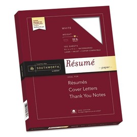 o Southworth o - Connoisseur Exceptional RÃ©sumÃ© Paper, White, 32#, 8-1/2 x 11, 100 per Box