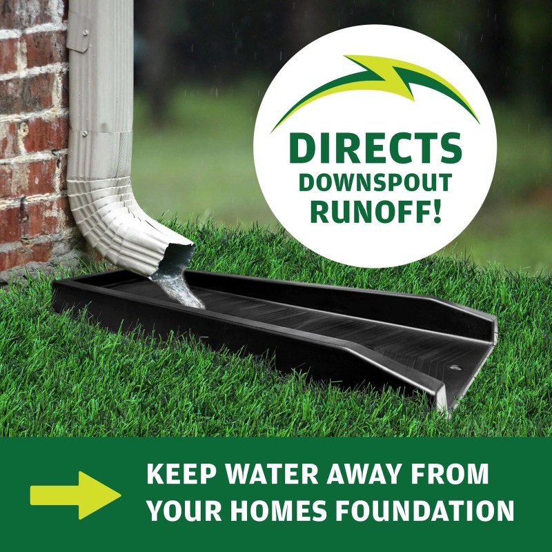 Master Mark BLACK Splash Block Decorative Gutter Downspout Extension Splashguard