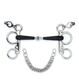 Gebiss 2242 Pelham gummiert einfach gebrochen