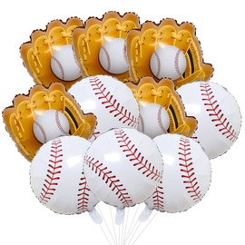 BlingABC Baseball Balloons Set,8Pcs Basketball Foil Balloons for Baseball Party Supplies, Baseball Sports Balloons for Themed Party, Sports Birthday Party, 18 Inch