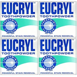x4 Eucryl Smokers Tooth Powder Freshmint Flavour 50g