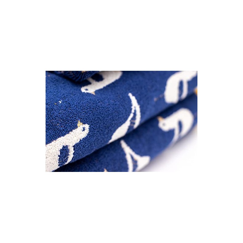 Lex's Linens Birds & Seagull Jacquard Blue Towel (1, Bath