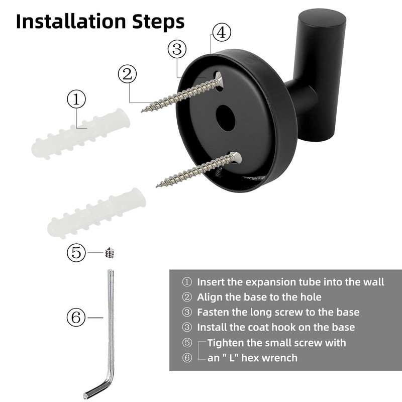 KissDate 4 Pack Towel Hooks, Wall Coat Hook Bathroom Matte