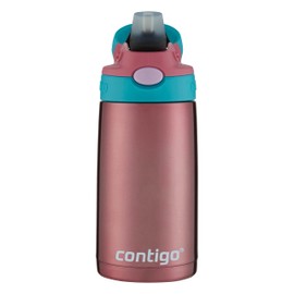 Contigo Aubrey - Botella de agua de acero inoxidable para niños con tapa a prueba de derrames, botella de agua lavable de 13 onzas para niños mantiene las bebidas frías hasta 14 horas, ponche