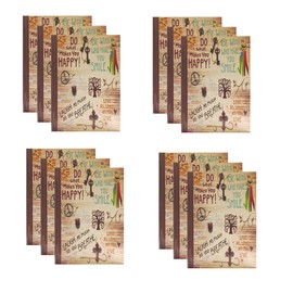 Arpan 11x8cm Pocket Notebook Ruled with Marker Ribbon, Organizer & Journal Non Dated Notebook, Life Inspirational Slogans Art Cover (11x8cm - Pack of 12)