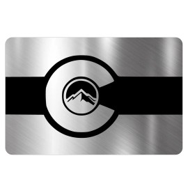 USAStandard Flag of Colorado USA State Engraved Car Badge Acrylic 3D Emblem BRUSHED SILVER! - Brushed Gold/Black