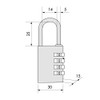CISA 21190 Professional Plus 2 Combination Padlock, Brass, 30 mm