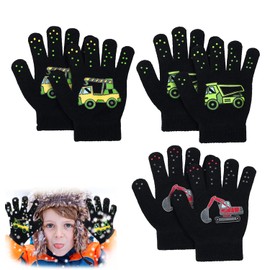 3 pairs of warm knitted gloves, stretch full finger gloves, children's gloves, full finger, knitted gloves, children, magic gloves, children, unisex children's winter gloves, gloves children stretch,