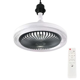 Arightmu 2-in-1 LED Ceiling Fan Light with Remote,3 Speeds & 3 Color Temperatures Dimmable LED,Quiet Ceiling Fan Lamp for Small Spaces Bedroom Home Office Dormitory (Dark Grey - Crystal Style)