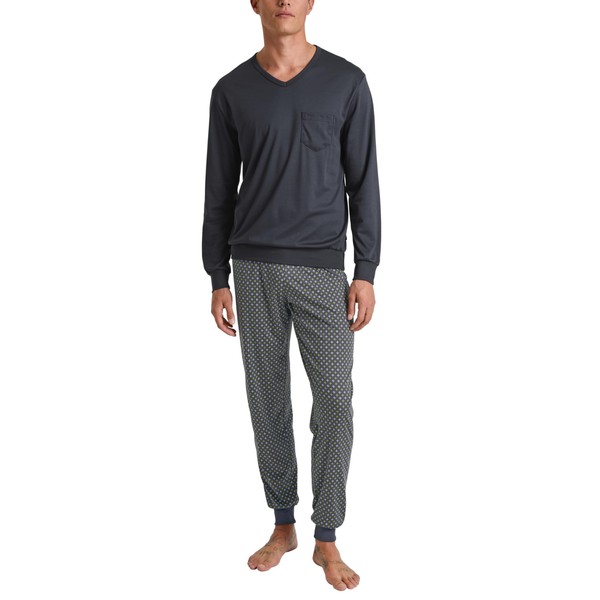 CALIDA Relax Swiss Edition Men's Cuffed Pyjamas, 100% Cotton, Trousers
