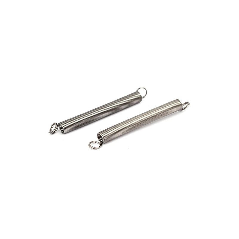 sourcingmap 0.5mmx5mmx50mm 304 Stainless Steel Tension Springs Silver Tone 5pcs