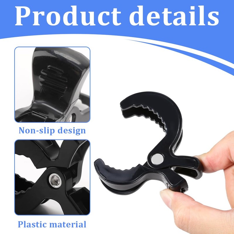 SGERUFZ 4pcs Universal Pram Clips for Attaching Blankets, Clothes, Toys,
