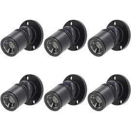 Dimmable 12V LED Mini Spotlights for Display - 1.5W Neutral 4500K, Small Spotlights for Displays with Dimmer, Black - Set of 6