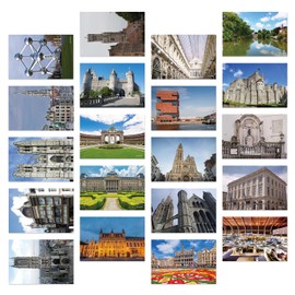 Dear Mapper Belgium Vintage Landscape Postcards Pack 20pc/Set Postcards From Around The World Greeting Cards for Business World Travel Postcard for Mailing Decor Gift