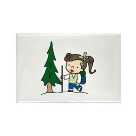 CafePress Backpacking Girl Magnets Rectangle Magnet, 2"x3" Refrigerator Magnet (10 pack)