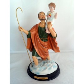 12 Inch Statue of St Saint Christopher San Cristobal Figurine Figure Santo