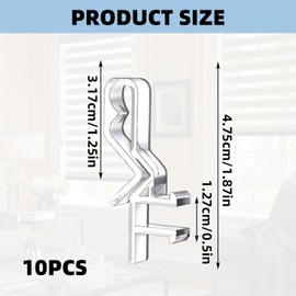 10PCS Valance Clips Transparent Plastic Window Blind Clips Hidden Channel 1.87Inch Valance Blind Clips for Horizontal Mini Wood Blinds Retainer Holder for The Valance with a Groove in The Back
