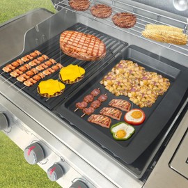 Genesis ii Grates and Genesis 2 Griddle for Weber Genesis II 300 & Genesis LX 300 Series Gas Grills, Genesis II E&S 310 315 320 325 335, Grill Parts for Weber Genesis II 66095 7599 Griddle, Cast Iron