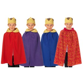 Charlie Crow King or Queen cloak Nativity/Christmas Costume for Kids | one size 3-8 yrs | Four colours available | BLUE