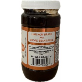 Lian How 1 Pack - 8oz Lian How Chili, Bean, Hot Bean Sauce, or Sesame Paste, Choose One - Hot Broad Bean Sauce 8oz