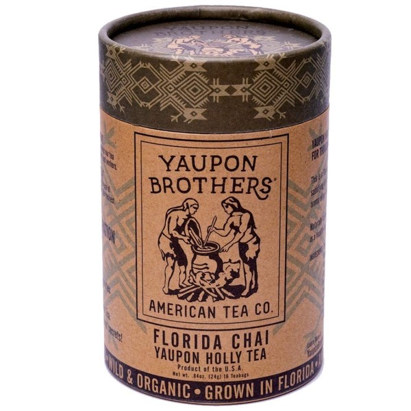 Florida Chai Yaupon Holly Tea | Yaupon Brothers American Tea Co. | Organic, Wild-Crafted, Naturally Caffeinated, Antioxidant-Rich Florida Grown Superfood | 16 Natural Fiber Tea Bags