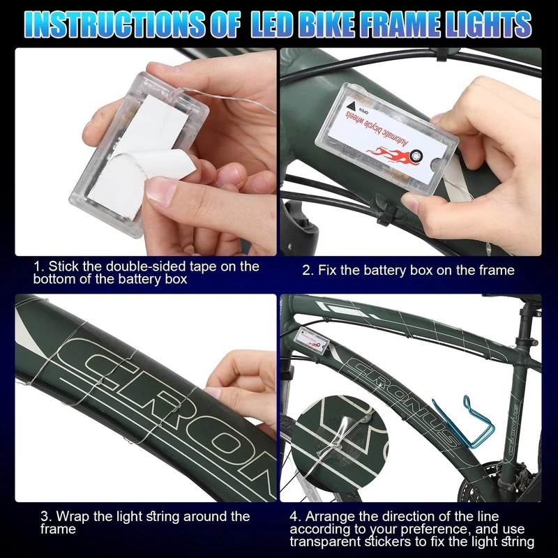 Woanger 3 Pcs LED Bike Lights for Night Riding Bicycle