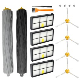 FyndAna 9 Pack for Roomba 800 900 Series Replacement Parts for irobot Roomba 960 860 805 850 980 861 864 866 870 871 880 890 891 981 985 961Vacuum Cleaner,1 Set Roller Brushes,4 Filters,4 Side Brushes