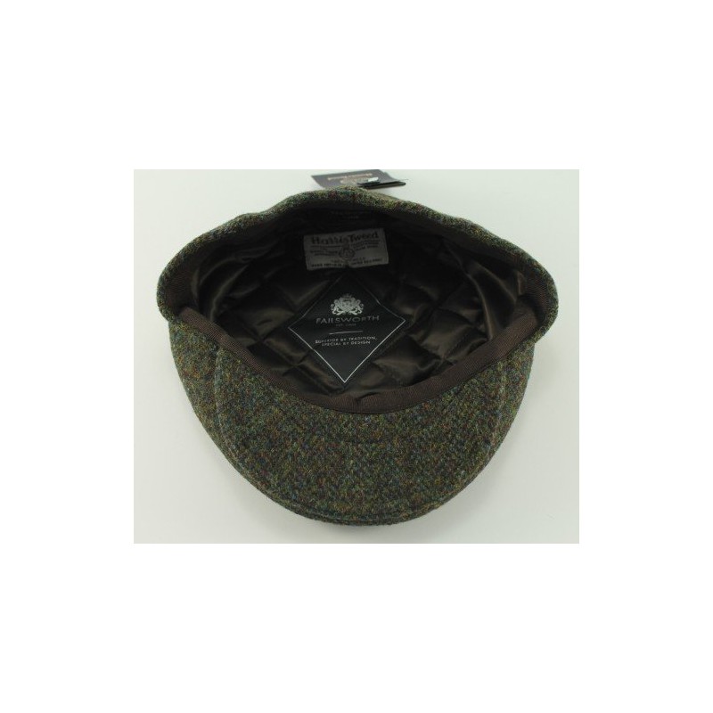 Failsworth Harris Tweed 'Stornoway' Flat Cap Green 2016 Pattern (60cm)