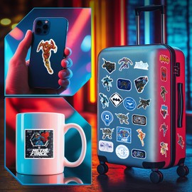 Superhero Stickers for Water Bottles - 50PCS Stickers for Boys, Teens, Adults - Sticker Waterproof for Laptop, Phone, Skateboard, Scrapbook, Party Favors, Gifts