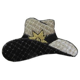 Unbranded #2308 2 5/8" Embroidery Iron On Cowboy Hat Applique Patch