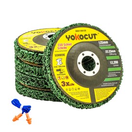 YOKOCUT 125 mm CSD Disc, Sanding Disc, Cleaning Disc Set, 5 Pieces, Coarse Cleaning Disc, Rust Remover, Metal, Sanding Discs for Angle Grinders, Diameter 125 x 22.23 mm