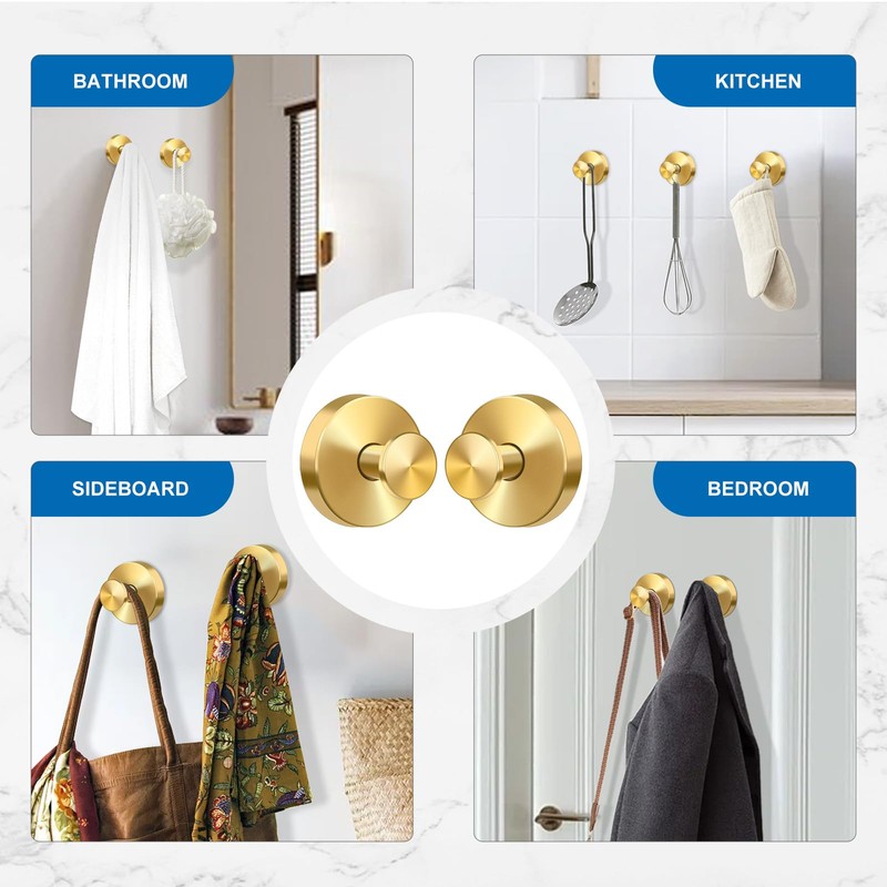 EASETROL Gold Suction Cup Hooks for Shower, Heavy Duty Wreaths
