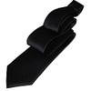 SOCIAL Necktie, Formal Long Tie, Silk, Black, Plain, For Funerals,