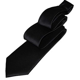 SOCIAL Necktie, Formal Long Tie, Silk, Black, Plain, For Funerals, Going Evening, Ceremonial Occasions, Made in Japan, Black