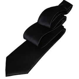 SOCIAL Necktie, Formal Long Tie, Silk, Black, Plain, For Funerals, Going Evening, Ceremonial Occasions, Made in Japan, Black