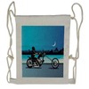 Ambesonne Navy Blue Drawstring Backpack, Chopper Motorcycle, Sackpack Bag