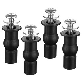 ZFYQ Toilet Seat Screws Fittings, 4 Piece Toilet Lid Seat Bolts and Fixtures, Replacement Expansion Screws for Toilet Seat Part Kit for Blind Holes, Black