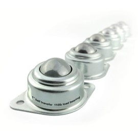 TruePower 10-9121 1" Roller Ball Transfer Bearings, Load-bearing Capacity 110 Lbs, Set of 6, 1-Pack