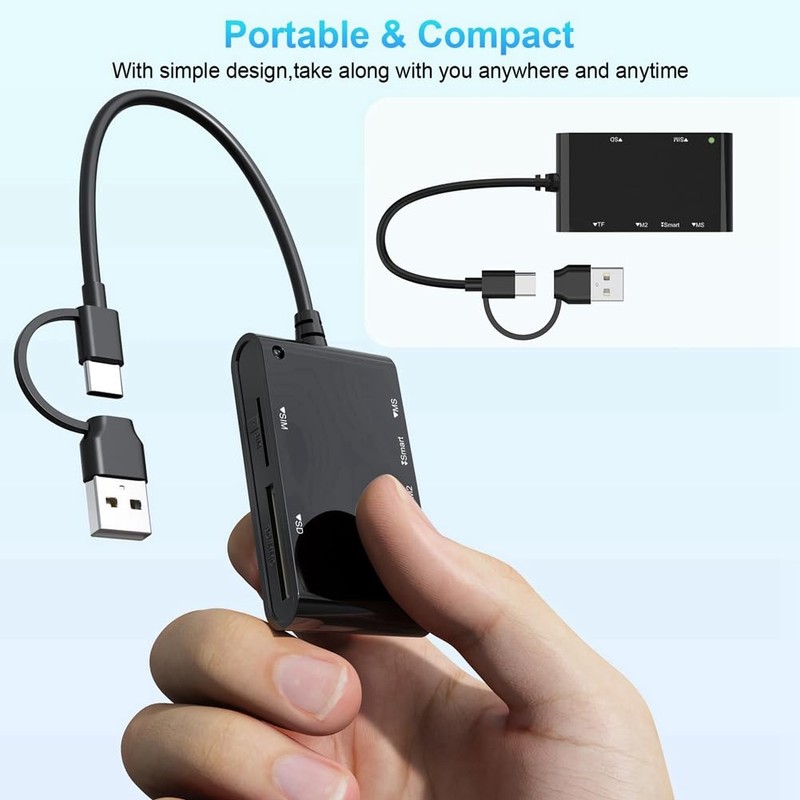 Snblzhef USB C USB 3.0 Multi Card Reader 6 in