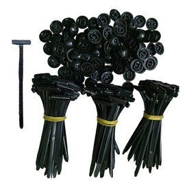 120 Pcs Cable Tie Buckle, Nylon Universal Cable Tie Buckle, Universal Self-Locking Zip Tie Clips, Cable Ties Buckles Clips for Quick Fastening Heavy Duty Fasteners for Car Home Daily Repair (Black)