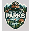 Imugi Design Protect Our Parks Sticker, 3x2.5 in.